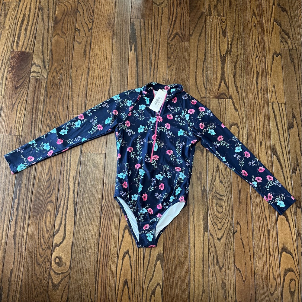 NWT $250 Shoshanna Riviera floral rashguard- Size 6 - Picture 2 of 5